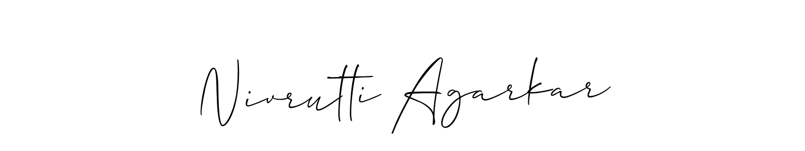 How to make Nivrutti Agarkar name signature. Use Allison_Script style for creating short signs online. This is the latest handwritten sign. Nivrutti Agarkar signature style 2 images and pictures png