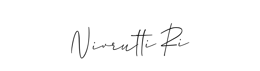 How to make Nivrutti Ri name signature. Use Allison_Script style for creating short signs online. This is the latest handwritten sign. Nivrutti Ri signature style 2 images and pictures png