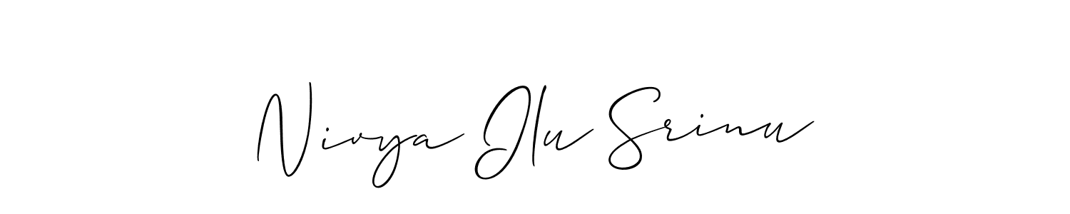 if you are searching for the best signature style for your name Nivya Ilu Srinu. so please give up your signature search. here we have designed multiple signature styles  using Allison_Script. Nivya Ilu Srinu signature style 2 images and pictures png