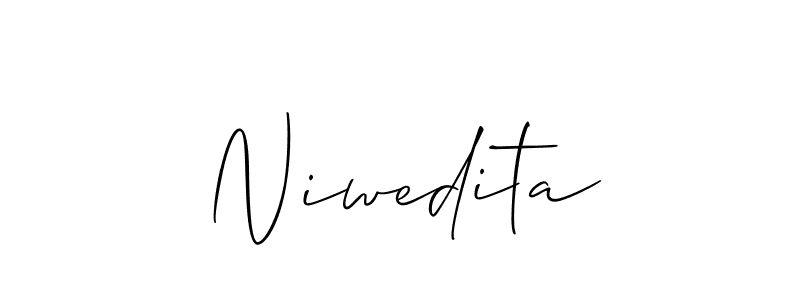 Niwedita stylish signature style. Best Handwritten Sign (Allison_Script) for my name. Handwritten Signature Collection Ideas for my name Niwedita. Niwedita signature style 2 images and pictures png