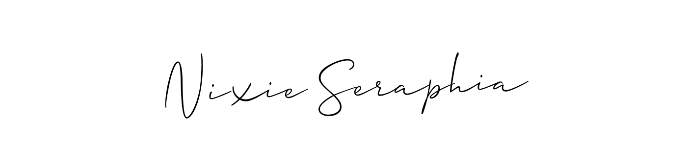 Use a signature maker to create a handwritten signature online. With this signature software, you can design (Allison_Script) your own signature for name Nixie Seraphia. Nixie Seraphia signature style 2 images and pictures png