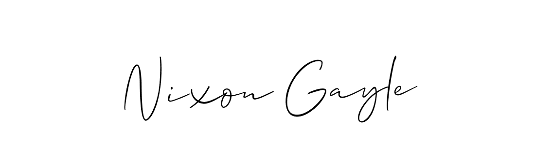 Nixon Gayle stylish signature style. Best Handwritten Sign (Allison_Script) for my name. Handwritten Signature Collection Ideas for my name Nixon Gayle. Nixon Gayle signature style 2 images and pictures png