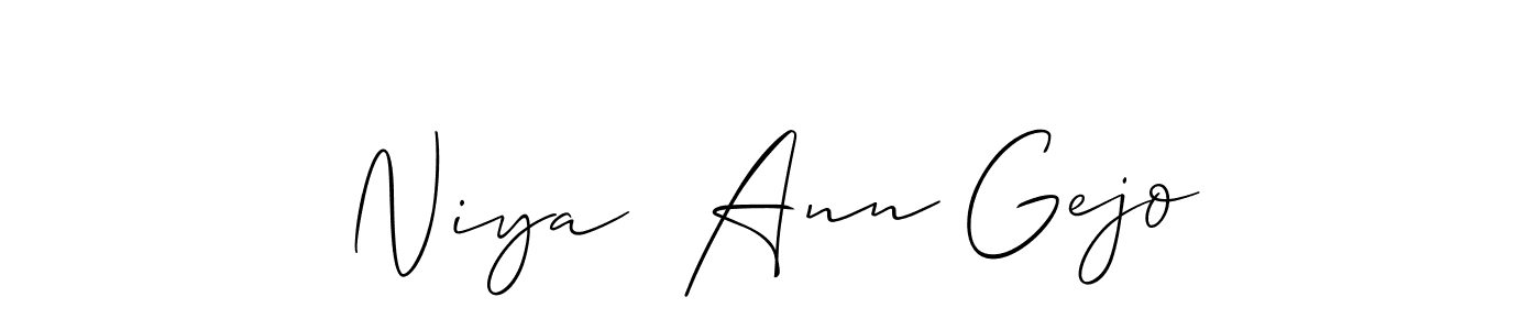 How to make Niya  Ann Gejo signature? Allison_Script is a professional autograph style. Create handwritten signature for Niya  Ann Gejo name. Niya  Ann Gejo signature style 2 images and pictures png
