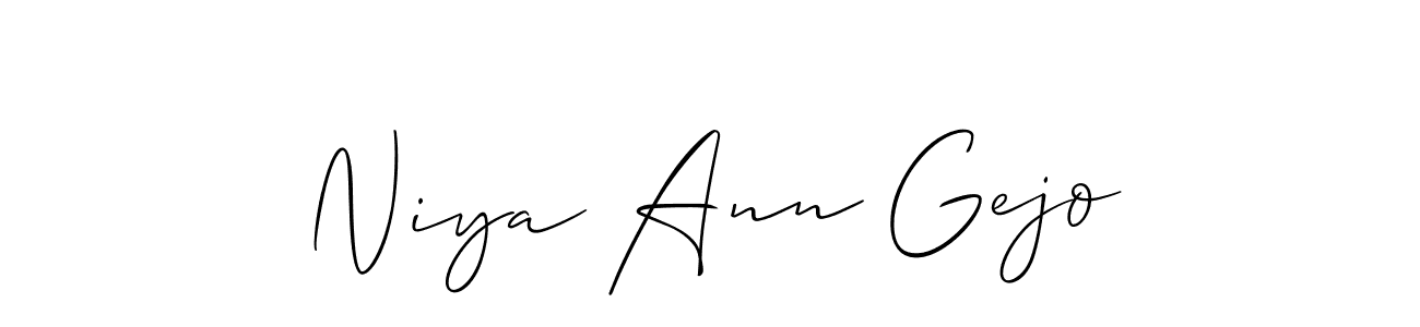 You should practise on your own different ways (Allison_Script) to write your name (Niya Ann Gejo) in signature. don't let someone else do it for you. Niya Ann Gejo signature style 2 images and pictures png