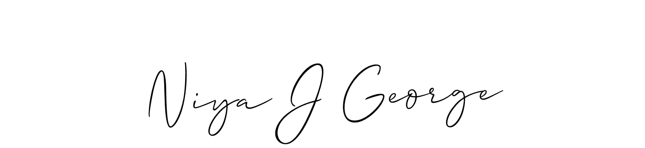 Also You can easily find your signature by using the search form. We will create Niya J George name handwritten signature images for you free of cost using Allison_Script sign style. Niya J George signature style 2 images and pictures png