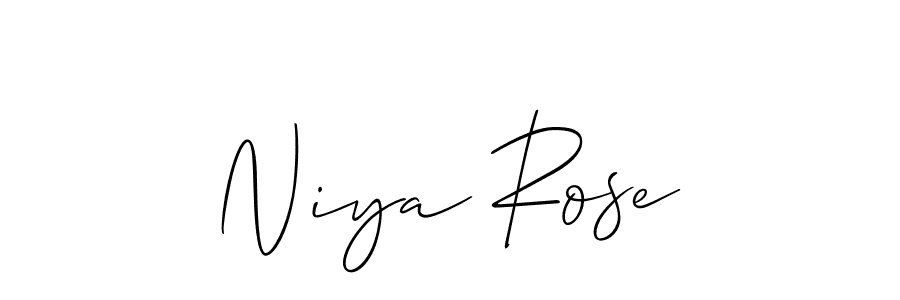 You should practise on your own different ways (Allison_Script) to write your name (Niya Rose) in signature. don't let someone else do it for you. Niya Rose signature style 2 images and pictures png