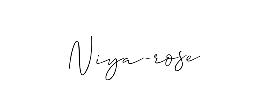 Similarly Allison_Script is the best handwritten signature design. Signature creator online .You can use it as an online autograph creator for name Niya-rose. Niya-rose signature style 2 images and pictures png