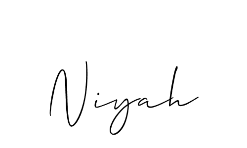 Niyah stylish signature style. Best Handwritten Sign (Allison_Script) for my name. Handwritten Signature Collection Ideas for my name Niyah. Niyah signature style 2 images and pictures png