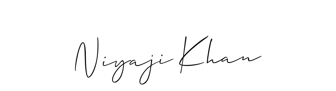 How to make Niyaji Khan name signature. Use Allison_Script style for creating short signs online. This is the latest handwritten sign. Niyaji Khan signature style 2 images and pictures png