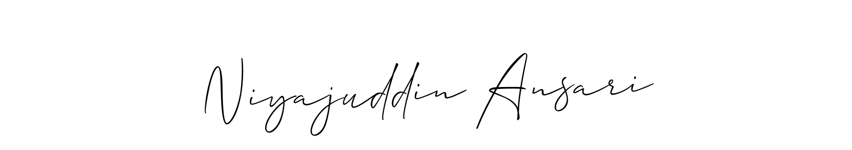 Also we have Niyajuddin Ansari name is the best signature style. Create professional handwritten signature collection using Allison_Script autograph style. Niyajuddin Ansari signature style 2 images and pictures png
