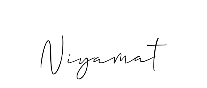 Use a signature maker to create a handwritten signature online. With this signature software, you can design (Allison_Script) your own signature for name Niyamat. Niyamat signature style 2 images and pictures png