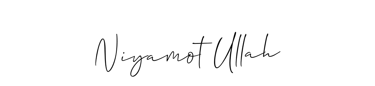 Allison_Script is a professional signature style that is perfect for those who want to add a touch of class to their signature. It is also a great choice for those who want to make their signature more unique. Get Niyamot Ullah name to fancy signature for free. Niyamot Ullah signature style 2 images and pictures png