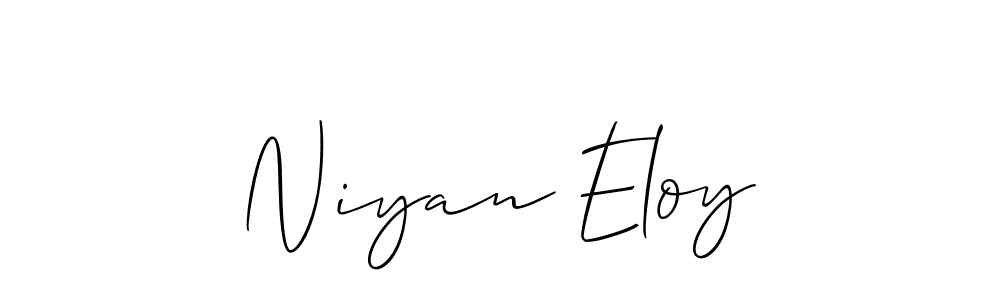 You should practise on your own different ways (Allison_Script) to write your name (Niyan Eloy) in signature. don't let someone else do it for you. Niyan Eloy signature style 2 images and pictures png