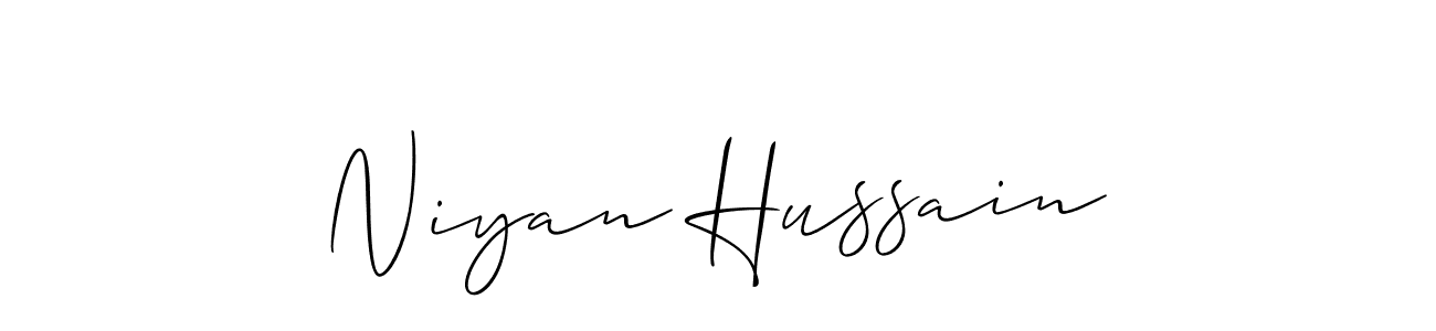 Use a signature maker to create a handwritten signature online. With this signature software, you can design (Allison_Script) your own signature for name Niyan Hussain. Niyan Hussain signature style 2 images and pictures png