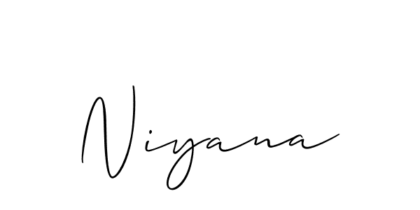 How to make Niyana name signature. Use Allison_Script style for creating short signs online. This is the latest handwritten sign. Niyana signature style 2 images and pictures png