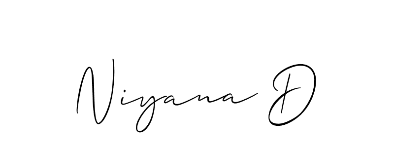 Check out images of Autograph of Niyana D name. Actor Niyana D Signature Style. Allison_Script is a professional sign style online. Niyana D signature style 2 images and pictures png