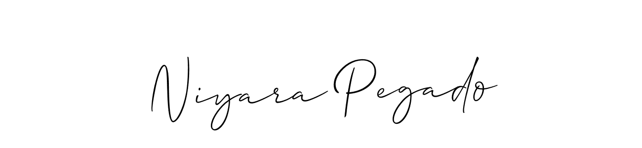 Make a beautiful signature design for name Niyara Pegado. With this signature (Allison_Script) style, you can create a handwritten signature for free. Niyara Pegado signature style 2 images and pictures png