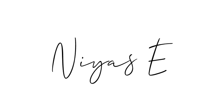 How to make Niyas E signature? Allison_Script is a professional autograph style. Create handwritten signature for Niyas E name. Niyas E signature style 2 images and pictures png