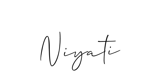 Create a beautiful signature design for name Niyati. With this signature (Allison_Script) fonts, you can make a handwritten signature for free. Niyati signature style 2 images and pictures png