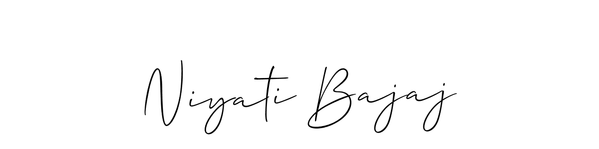 You should practise on your own different ways (Allison_Script) to write your name (Niyati Bajaj) in signature. don't let someone else do it for you. Niyati Bajaj signature style 2 images and pictures png