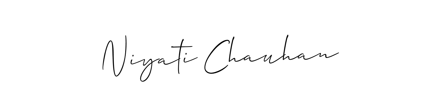 Make a beautiful signature design for name Niyati Chauhan. With this signature (Allison_Script) style, you can create a handwritten signature for free. Niyati Chauhan signature style 2 images and pictures png