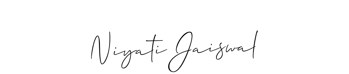 Make a short Niyati Jaiswal signature style. Manage your documents anywhere anytime using Allison_Script. Create and add eSignatures, submit forms, share and send files easily. Niyati Jaiswal signature style 2 images and pictures png