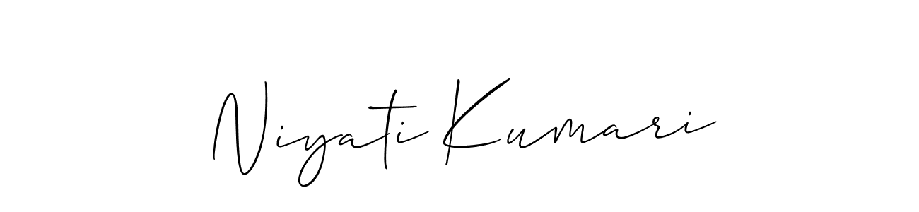 Create a beautiful signature design for name Niyati Kumari. With this signature (Allison_Script) fonts, you can make a handwritten signature for free. Niyati Kumari signature style 2 images and pictures png