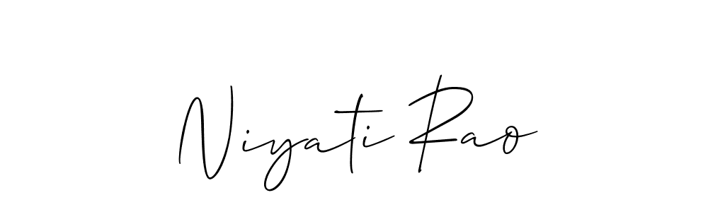 Make a beautiful signature design for name Niyati Rao. With this signature (Allison_Script) style, you can create a handwritten signature for free. Niyati Rao signature style 2 images and pictures png
