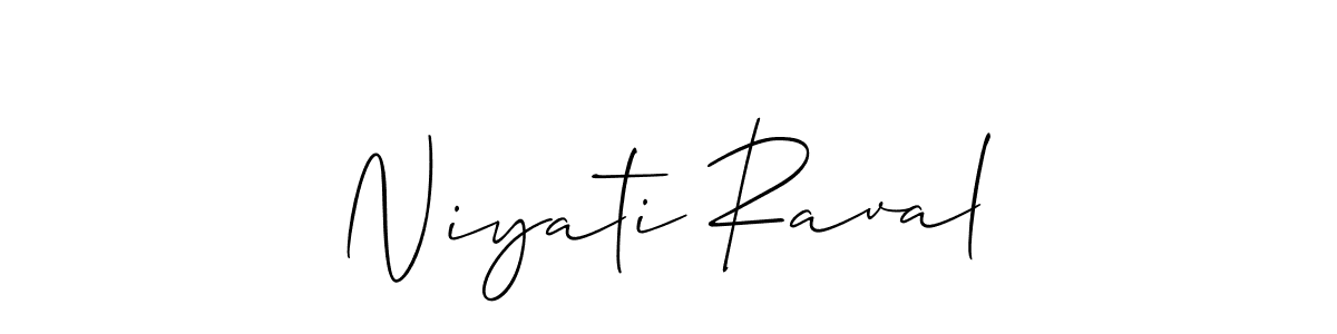 Design your own signature with our free online signature maker. With this signature software, you can create a handwritten (Allison_Script) signature for name Niyati Raval. Niyati Raval signature style 2 images and pictures png