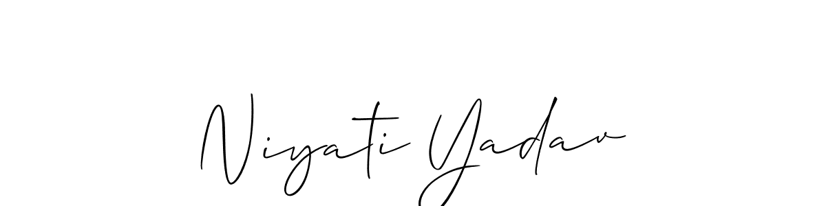 Use a signature maker to create a handwritten signature online. With this signature software, you can design (Allison_Script) your own signature for name Niyati Yadav. Niyati Yadav signature style 2 images and pictures png