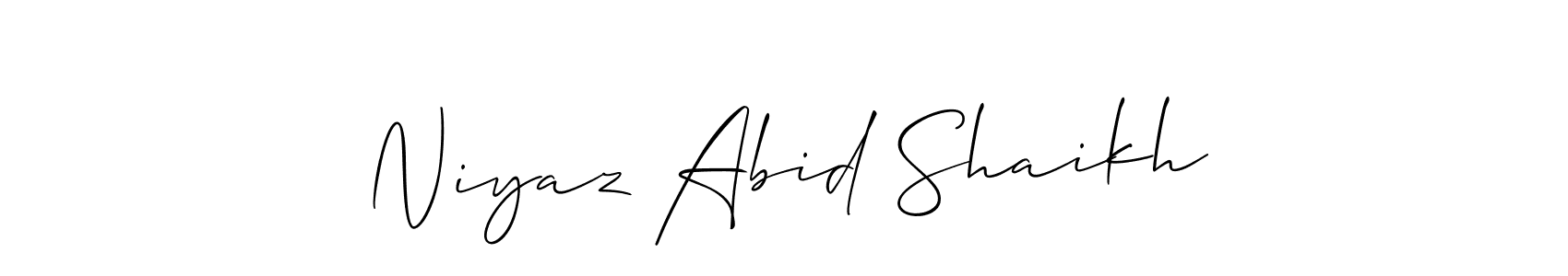 Niyaz Abid Shaikh stylish signature style. Best Handwritten Sign (Allison_Script) for my name. Handwritten Signature Collection Ideas for my name Niyaz Abid Shaikh. Niyaz Abid Shaikh signature style 2 images and pictures png