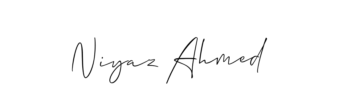 You should practise on your own different ways (Allison_Script) to write your name (Niyaz Ahmed) in signature. don't let someone else do it for you. Niyaz Ahmed signature style 2 images and pictures png