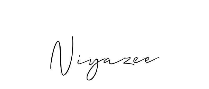 Design your own signature with our free online signature maker. With this signature software, you can create a handwritten (Allison_Script) signature for name Niyazee. Niyazee signature style 2 images and pictures png