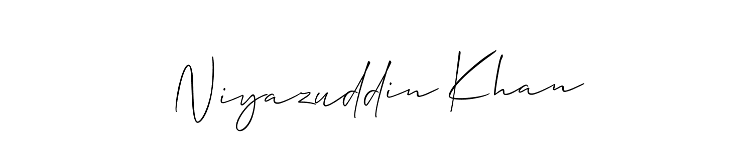 Create a beautiful signature design for name Niyazuddin Khan. With this signature (Allison_Script) fonts, you can make a handwritten signature for free. Niyazuddin Khan signature style 2 images and pictures png