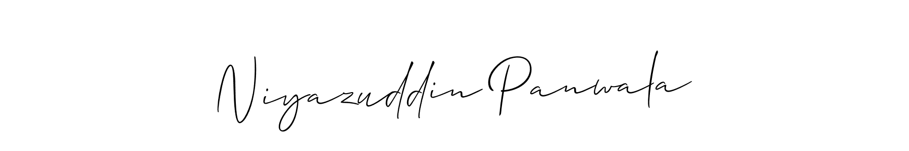 Use a signature maker to create a handwritten signature online. With this signature software, you can design (Allison_Script) your own signature for name Niyazuddin Panwala. Niyazuddin Panwala signature style 2 images and pictures png