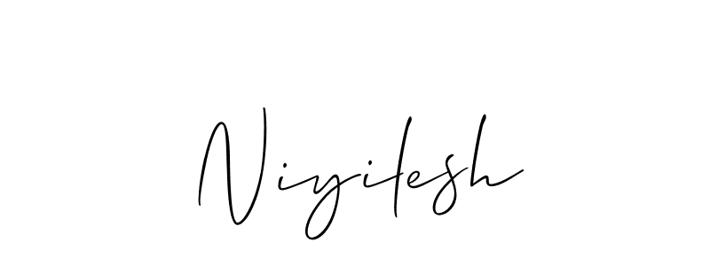 How to make Niyilesh name signature. Use Allison_Script style for creating short signs online. This is the latest handwritten sign. Niyilesh signature style 2 images and pictures png