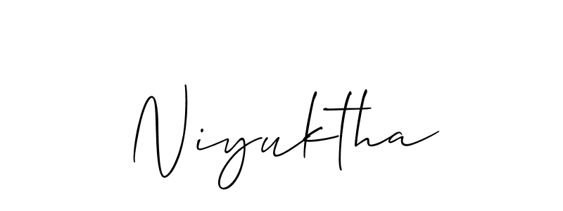 How to make Niyuktha signature? Allison_Script is a professional autograph style. Create handwritten signature for Niyuktha name. Niyuktha signature style 2 images and pictures png