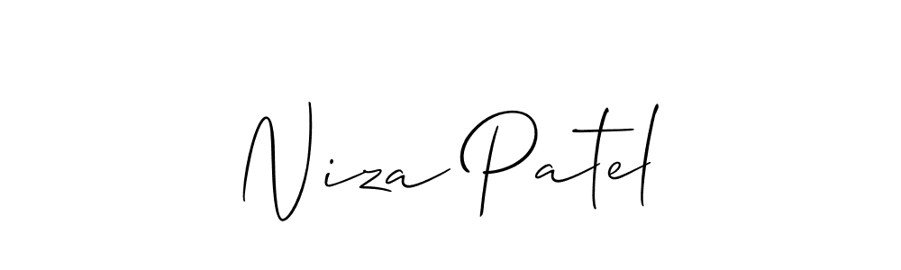 Make a beautiful signature design for name Niza Patel. With this signature (Allison_Script) style, you can create a handwritten signature for free. Niza Patel signature style 2 images and pictures png