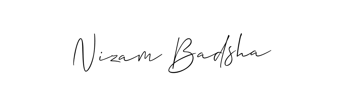 You should practise on your own different ways (Allison_Script) to write your name (Nizam Badsha) in signature. don't let someone else do it for you. Nizam Badsha signature style 2 images and pictures png