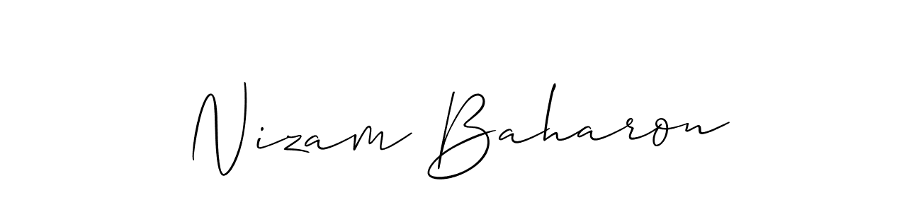 Design your own signature with our free online signature maker. With this signature software, you can create a handwritten (Allison_Script) signature for name Nizam Baharon. Nizam Baharon signature style 2 images and pictures png