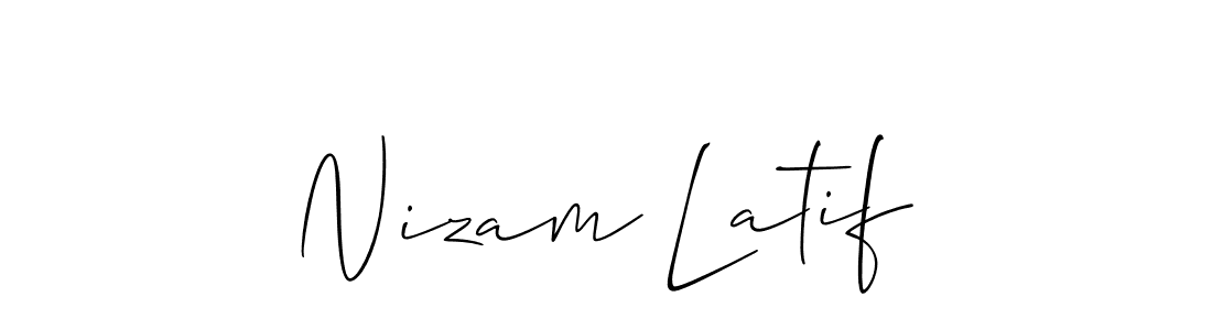 Design your own signature with our free online signature maker. With this signature software, you can create a handwritten (Allison_Script) signature for name Nizam Latif. Nizam Latif signature style 2 images and pictures png