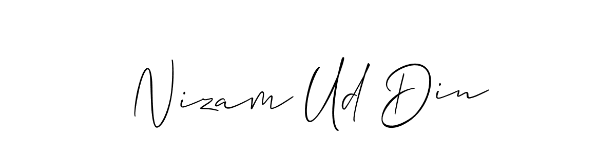 You should practise on your own different ways (Allison_Script) to write your name (Nizam Ud Din) in signature. don't let someone else do it for you. Nizam Ud Din signature style 2 images and pictures png