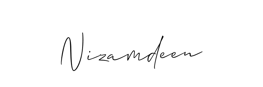 How to Draw Nizamdeen signature style? Allison_Script is a latest design signature styles for name Nizamdeen. Nizamdeen signature style 2 images and pictures png