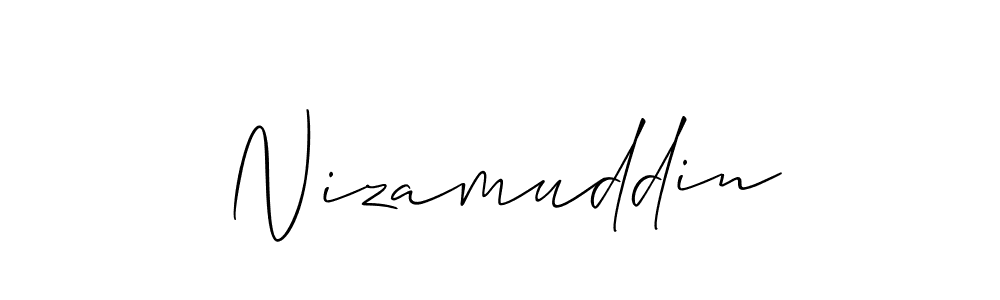Design your own signature with our free online signature maker. With this signature software, you can create a handwritten (Allison_Script) signature for name Nizamuddin. Nizamuddin signature style 2 images and pictures png
