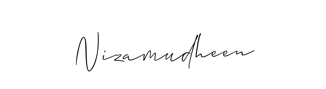 Nizamudheen stylish signature style. Best Handwritten Sign (Allison_Script) for my name. Handwritten Signature Collection Ideas for my name Nizamudheen. Nizamudheen signature style 2 images and pictures png