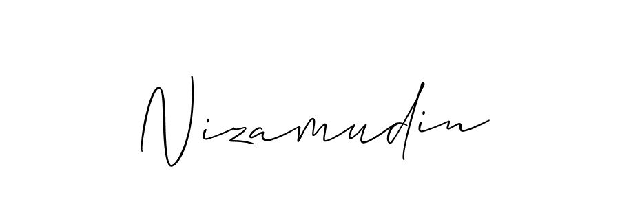 Make a beautiful signature design for name Nizamudin. With this signature (Allison_Script) style, you can create a handwritten signature for free. Nizamudin signature style 2 images and pictures png
