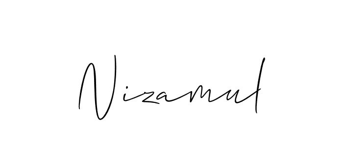 How to Draw Nizamul signature style? Allison_Script is a latest design signature styles for name Nizamul. Nizamul signature style 2 images and pictures png