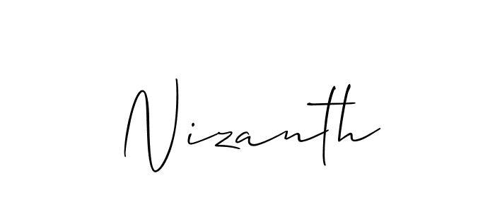 You should practise on your own different ways (Allison_Script) to write your name (Nizanth) in signature. don't let someone else do it for you. Nizanth signature style 2 images and pictures png