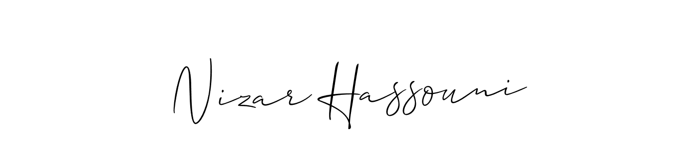 Similarly Allison_Script is the best handwritten signature design. Signature creator online .You can use it as an online autograph creator for name Nizar Hassouni. Nizar Hassouni signature style 2 images and pictures png