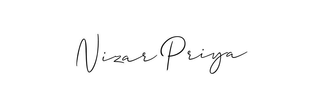 Use a signature maker to create a handwritten signature online. With this signature software, you can design (Allison_Script) your own signature for name Nizar Priya. Nizar Priya signature style 2 images and pictures png